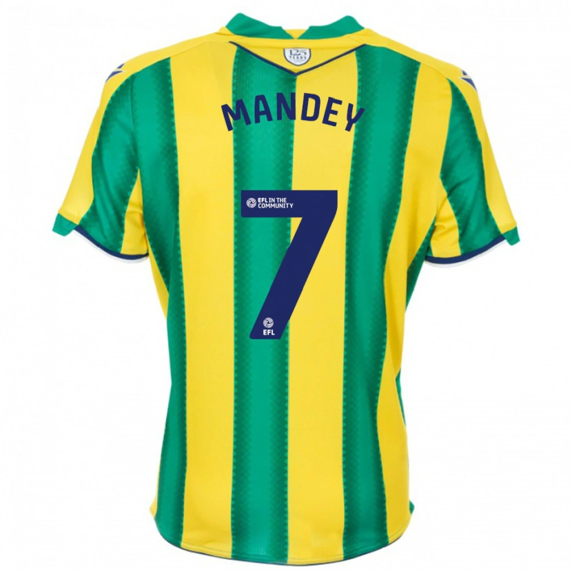 Danxen Heren Souleyman Mandey #7 Geel Groen Uitshirt Uittenue 2025/26 T-Shirt België