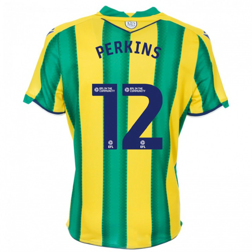 Danxen Heren Antonio Perkins #12 Geel Groen Uitshirt Uittenue 2025/26 T-Shirt België