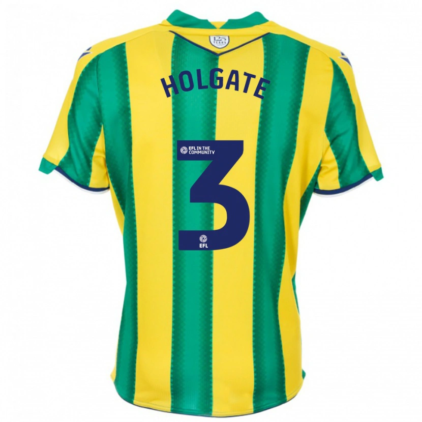 Danxen Heren Mason Holgate #3 Geel Groen Uitshirt Uittenue 2025/26 T-Shirt België