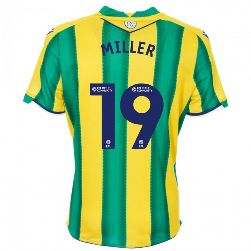 Danxen Heren Ali Miller #19 Geel Groen Uitshirt Uittenue 2025/26 T-Shirt België