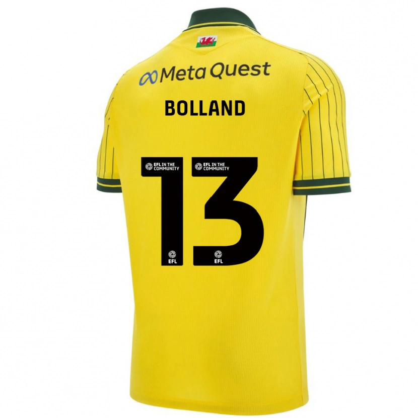 Danxen Heren Charlotte Bolland #13 Geel Groen Uitshirt Uittenue 2025/26 T-Shirt België