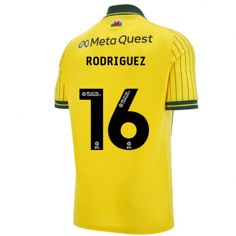 Danxen Heren Jay Rodríguez #16 Geel Groen Uitshirt Uittenue 2025/26 T-Shirt België