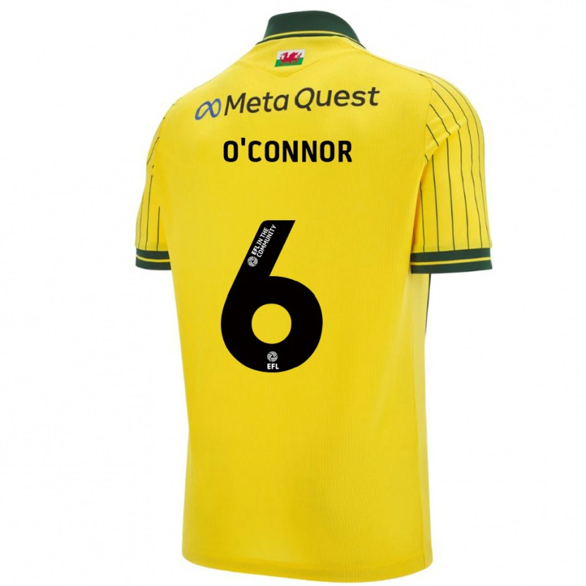 Danxen Heren Thomas O'connor #6 Geel Groen Uitshirt Uittenue 2025/26 T-Shirt België