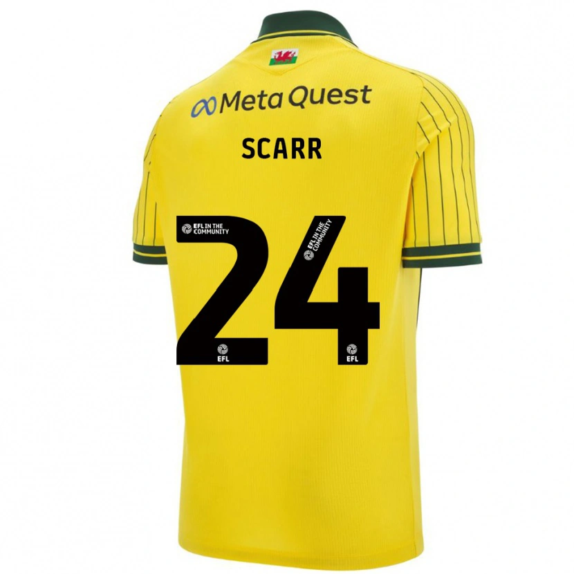 Danxen Heren Dan Scarr #24 Geel Groen Uitshirt Uittenue 2025/26 T-Shirt België