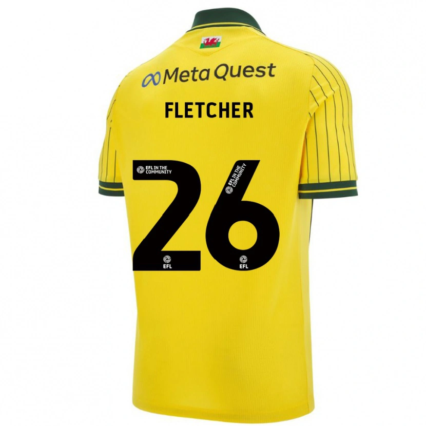 Danxen Heren Steven Fletcher #26 Geel Groen Uitshirt Uittenue 2025/26 T-Shirt België