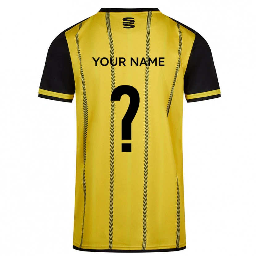 Danxen Heren Uw Naam #0 Geel Zwart Uitshirt Uittenue 2025/26 T-Shirt België