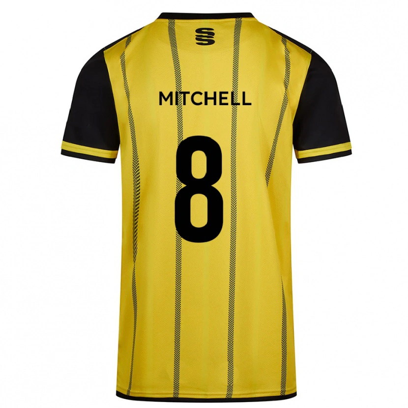 Danxen Heren Ethan Mitchell #8 Geel Zwart Uitshirt Uittenue 2025/26 T-Shirt België