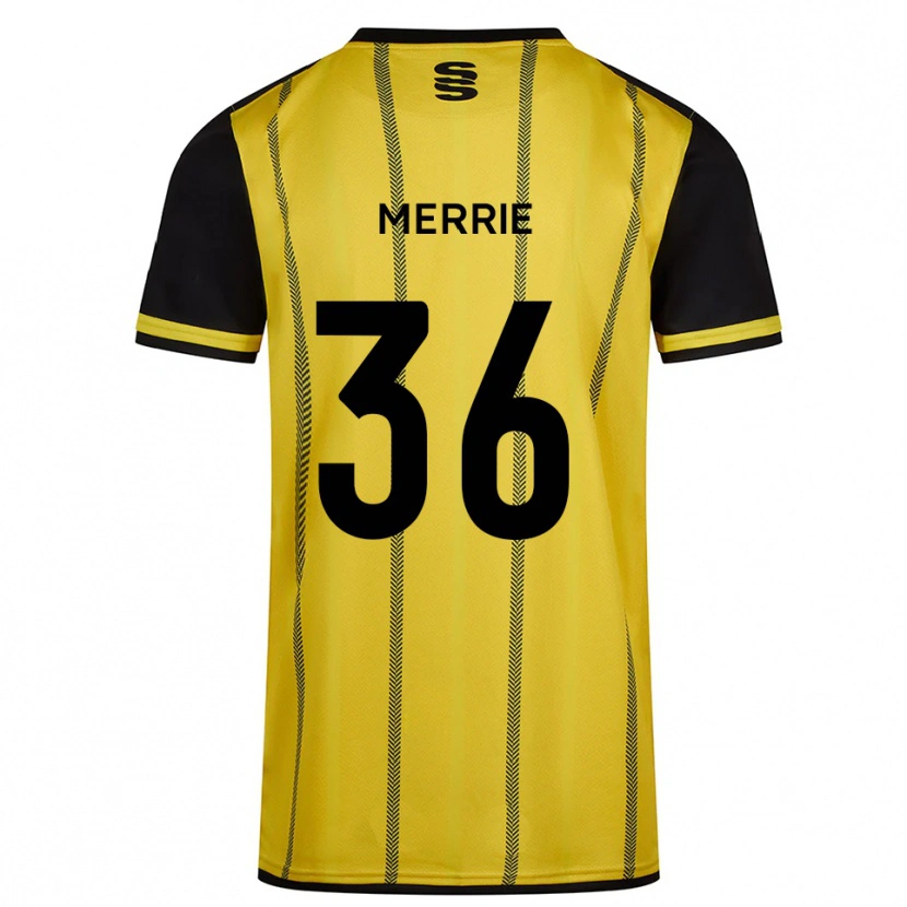 Danxen Heren Chris Merrie #36 Geel Zwart Uitshirt Uittenue 2025/26 T-Shirt België