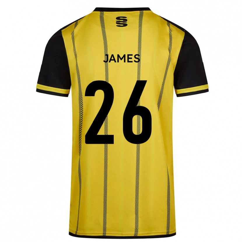 Danxen Heren Nicola James #26 Geel Zwart Uitshirt Uittenue 2025/26 T-Shirt België