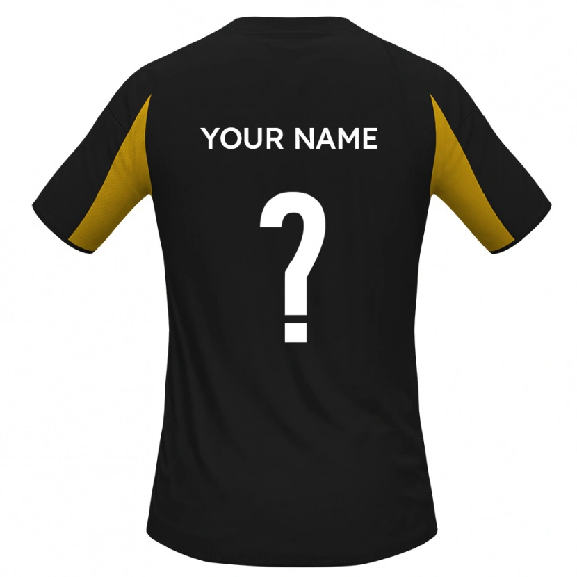 Danxen Heren Uw Naam #0 Zwart Geel Uitshirt Uittenue 2025/26 T-Shirt België