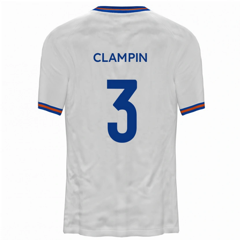 Danxen Heren Ryan Clampin #3 Wit Blauw Uitshirt Uittenue 2025/26 T-Shirt België