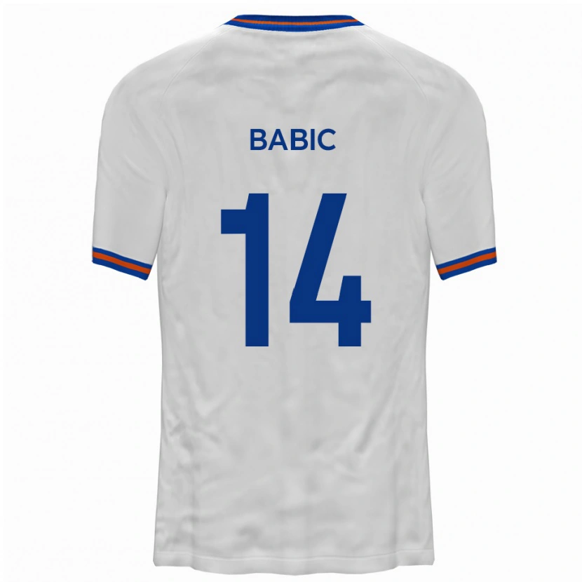 Danxen Heren Goran Babic #14 Wit Blauw Uitshirt Uittenue 2025/26 T-Shirt België