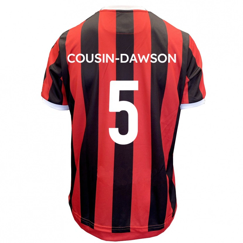 Danxen Heren Finn Cousin-Dawson #5 Rood Zwart Uitshirt Uittenue 2025/26 T-Shirt België