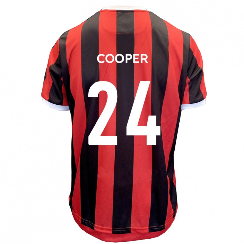 Danxen Heren Charlie Cooper #24 Rood Zwart Uitshirt Uittenue 2025/26 T-Shirt België