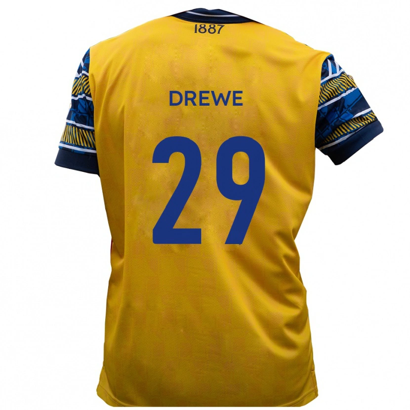 Danxen Heren Aaron Drewe #29 Geel Zwart Uitshirt Uittenue 2025/26 T-Shirt België