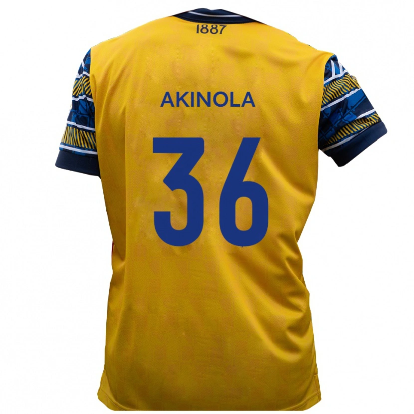 Danxen Heren Tim Akinola #36 Geel Zwart Uitshirt Uittenue 2025/26 T-Shirt België