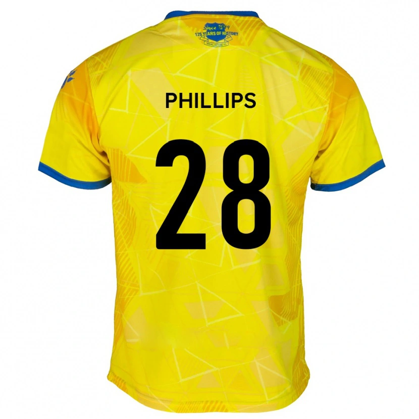 Danxen Heren Declan Phillips #28 Geel Blauw Uitshirt Uittenue 2025/26 T-Shirt België