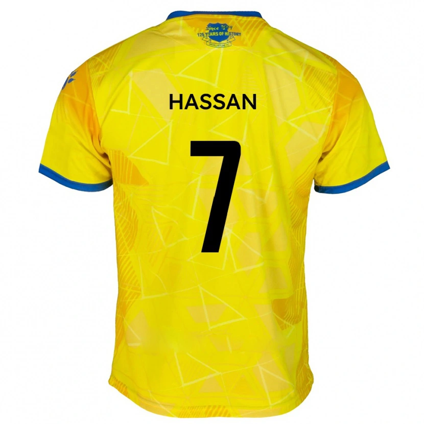 Danxen Heren Sakariya Hassan #7 Geel Blauw Uitshirt Uittenue 2025/26 T-Shirt België