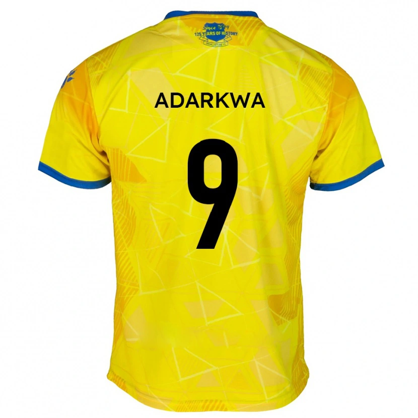 Danxen Heren Sean Adarkwa #9 Geel Blauw Uitshirt Uittenue 2025/26 T-Shirt België