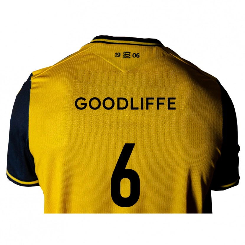Danxen Heren Ben Goodliffe #6 Geel Zwart Uitshirt Uittenue 2025/26 T-Shirt België