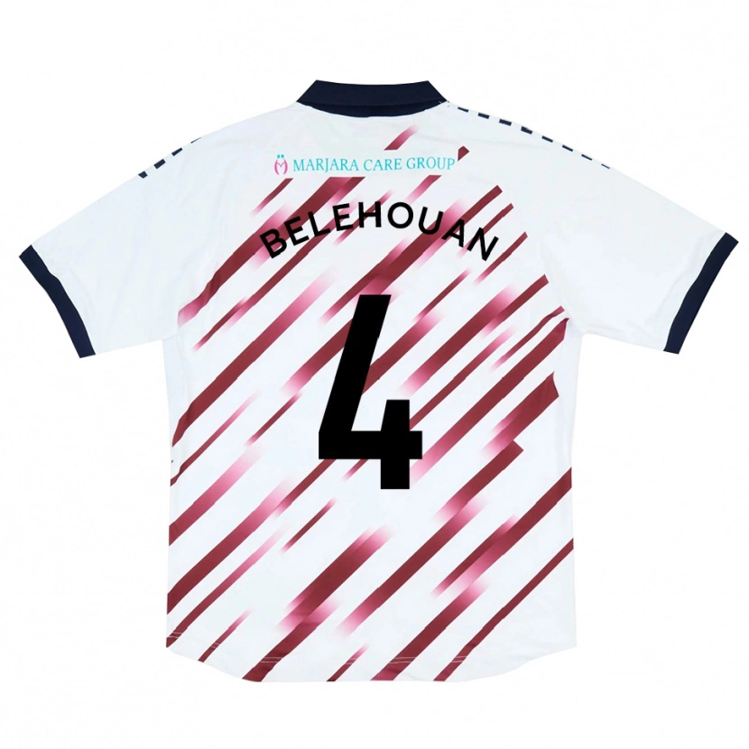 Danxen Heren Jean Belehouan #4 Wit Rood Uitshirt Uittenue 2025/26 T-Shirt België