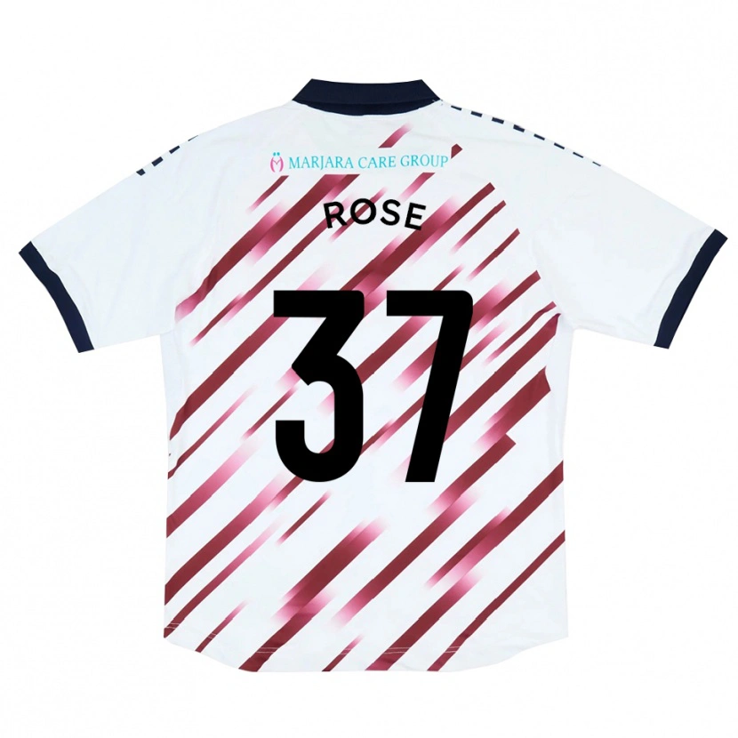 Danxen Heren Oliver Rose #37 Wit Rood Uitshirt Uittenue 2025/26 T-Shirt België