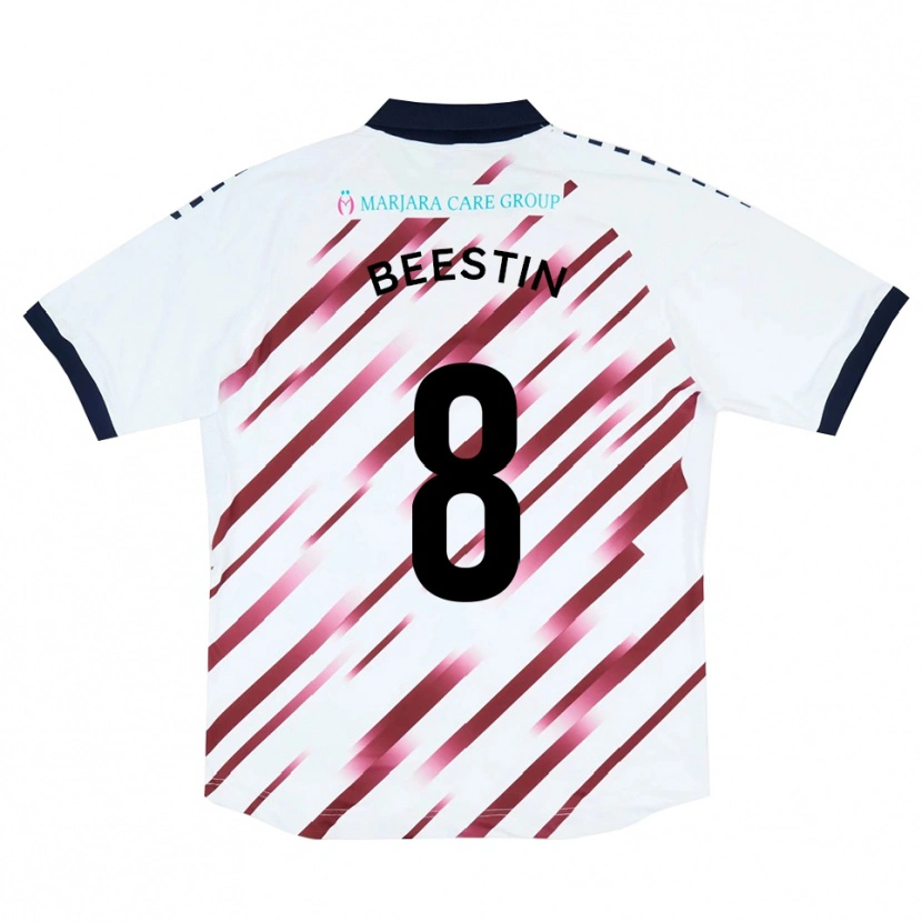 Danxen Heren Alfie Beestin #8 Wit Rood Uitshirt Uittenue 2025/26 T-Shirt België