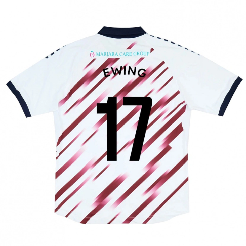 Danxen Heren Oliver Ewing #17 Wit Rood Uitshirt Uittenue 2025/26 T-Shirt België