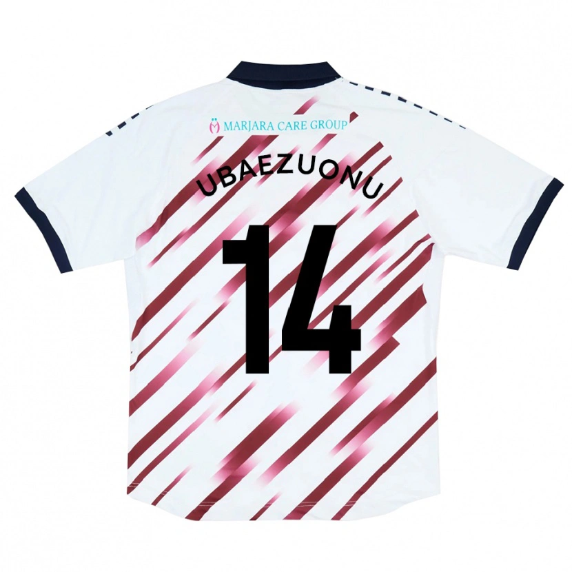 Danxen Heren Carlton Ubaezuonu #14 Wit Rood Uitshirt Uittenue 2025/26 T-Shirt België