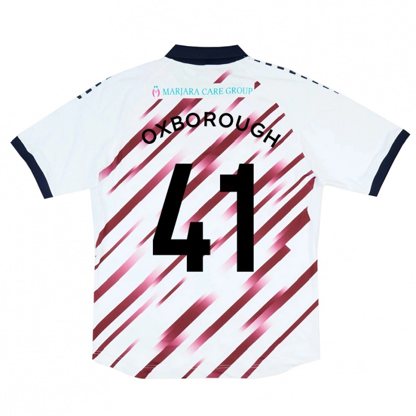 Danxen Heren Ewan Oxborough #41 Wit Rood Uitshirt Uittenue 2025/26 T-Shirt België