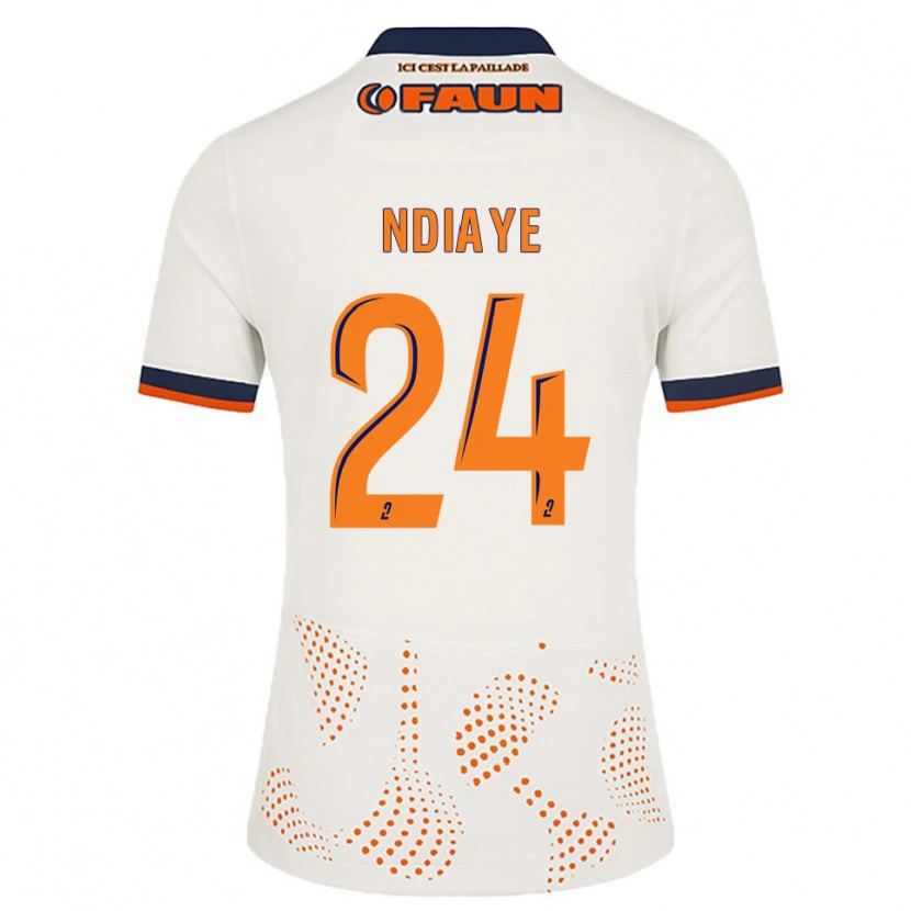 Danxen Heren Junior Ndiaye #24 Wit Oranje Uitshirt Uittenue 2025/26 T-Shirt België