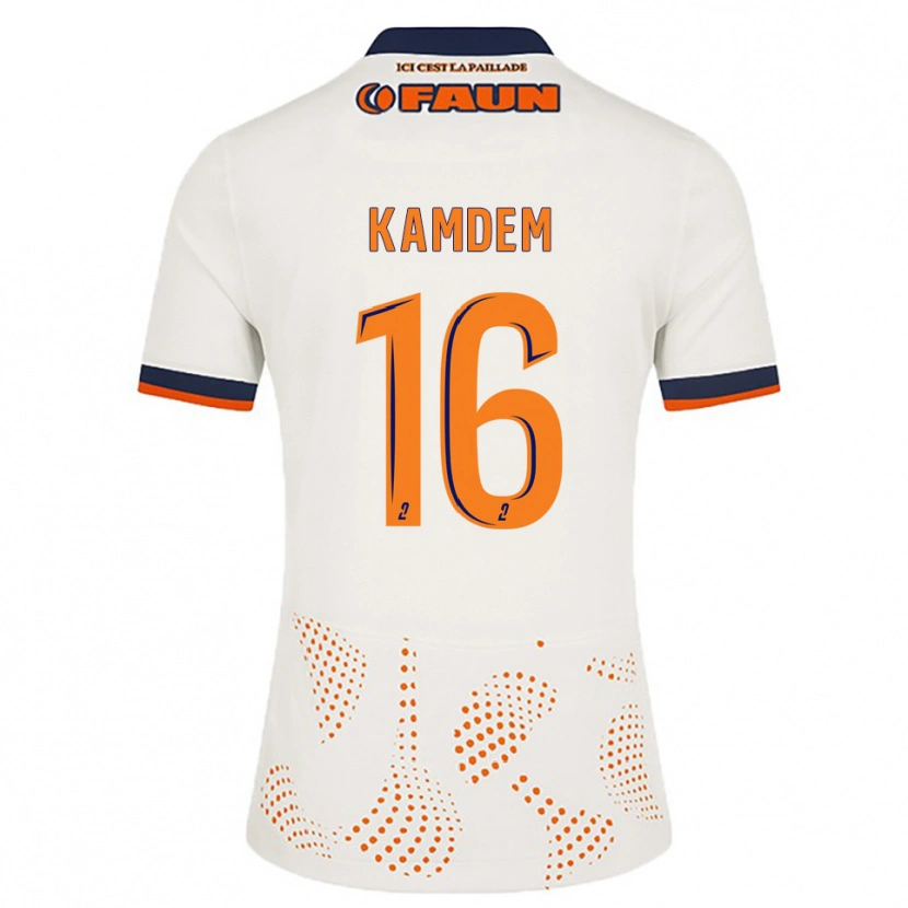 Danxen Heren Kevin Kamdem #16 Wit Oranje Uitshirt Uittenue 2025/26 T-Shirt België