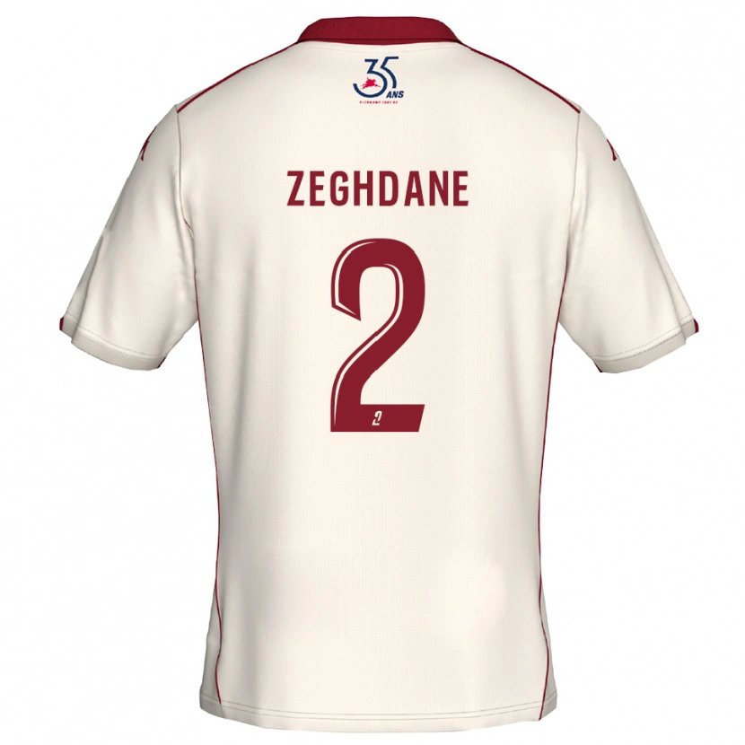 Danxen Heren Merwan Zeghdane #2 Wit Bourgondisch Uitshirt Uittenue 2025/26 T-Shirt België