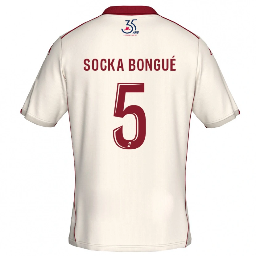 Danxen Heren Loïc Socka Bongué #5 Wit Bourgondisch Uitshirt Uittenue 2025/26 T-Shirt België