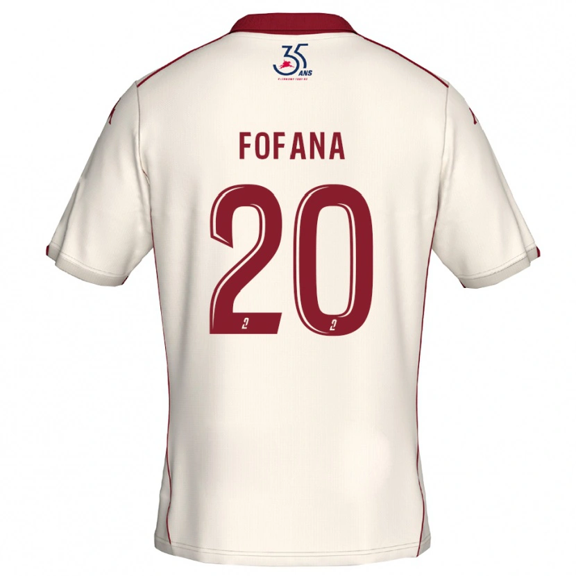 Danxen Heren Oumou Fofana #20 Wit Bourgondisch Uitshirt Uittenue 2025/26 T-Shirt België