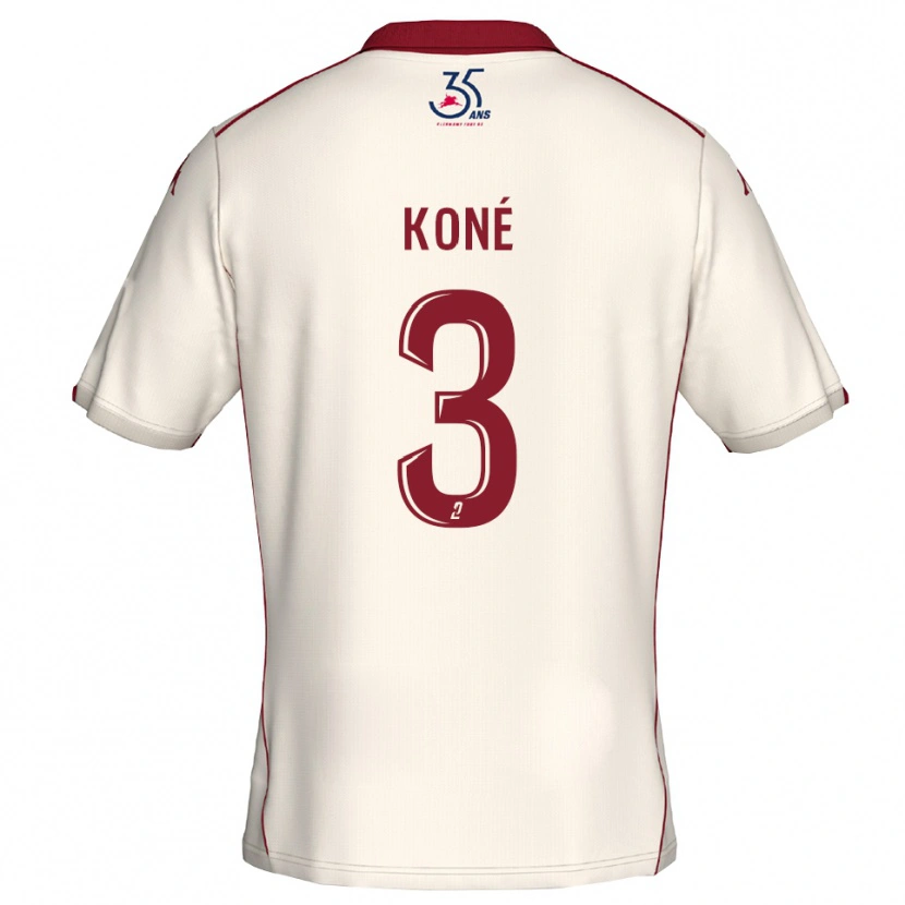 Danxen Heren Lény Koné #3 Wit Bourgondisch Uitshirt Uittenue 2025/26 T-Shirt België