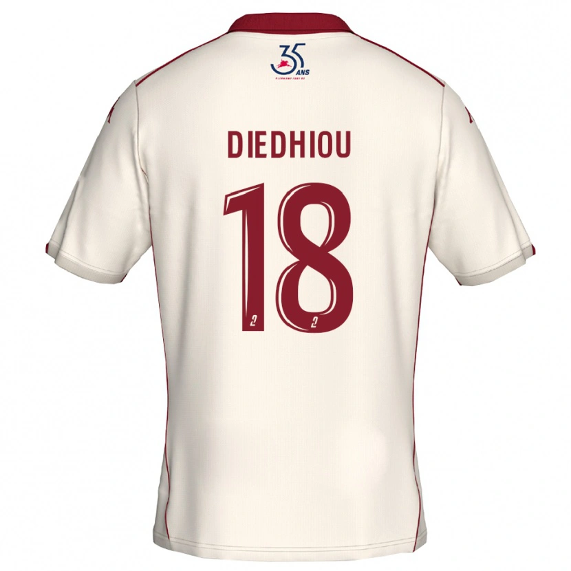 Danxen Heren Famara Diédhiou #18 Wit Bourgondisch Uitshirt Uittenue 2025/26 T-Shirt België