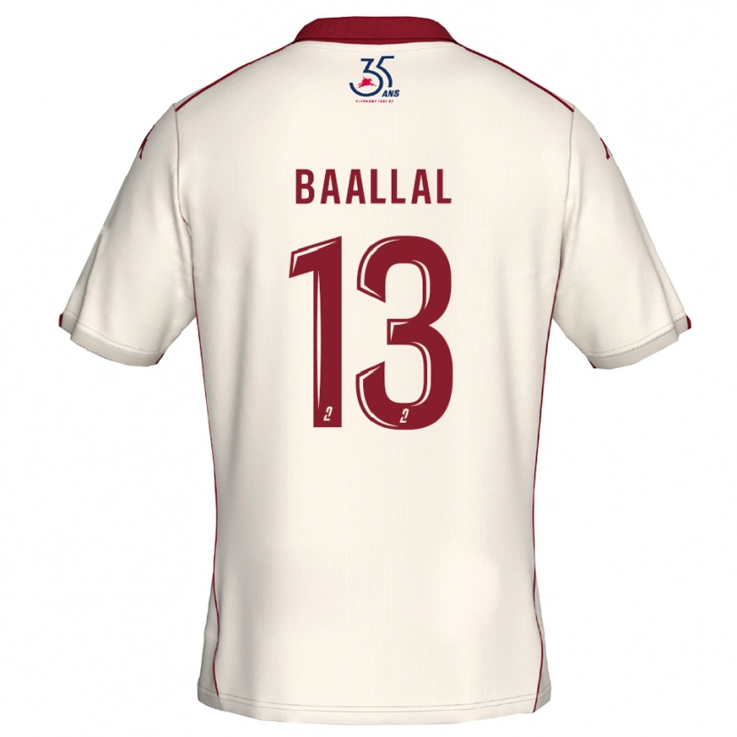 Danxen Heren Abdellah Baallal #13 Wit Bourgondisch Uitshirt Uittenue 2025/26 T-Shirt België