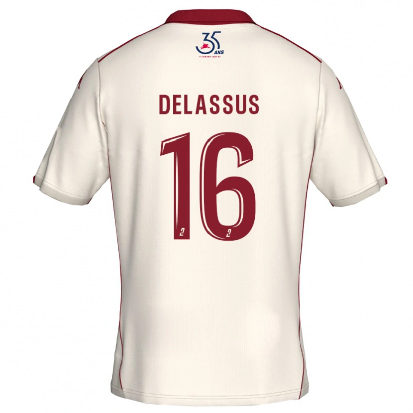 Danxen Heren Gabin Delassus #16 Wit Bourgondisch Uitshirt Uittenue 2025/26 T-Shirt België