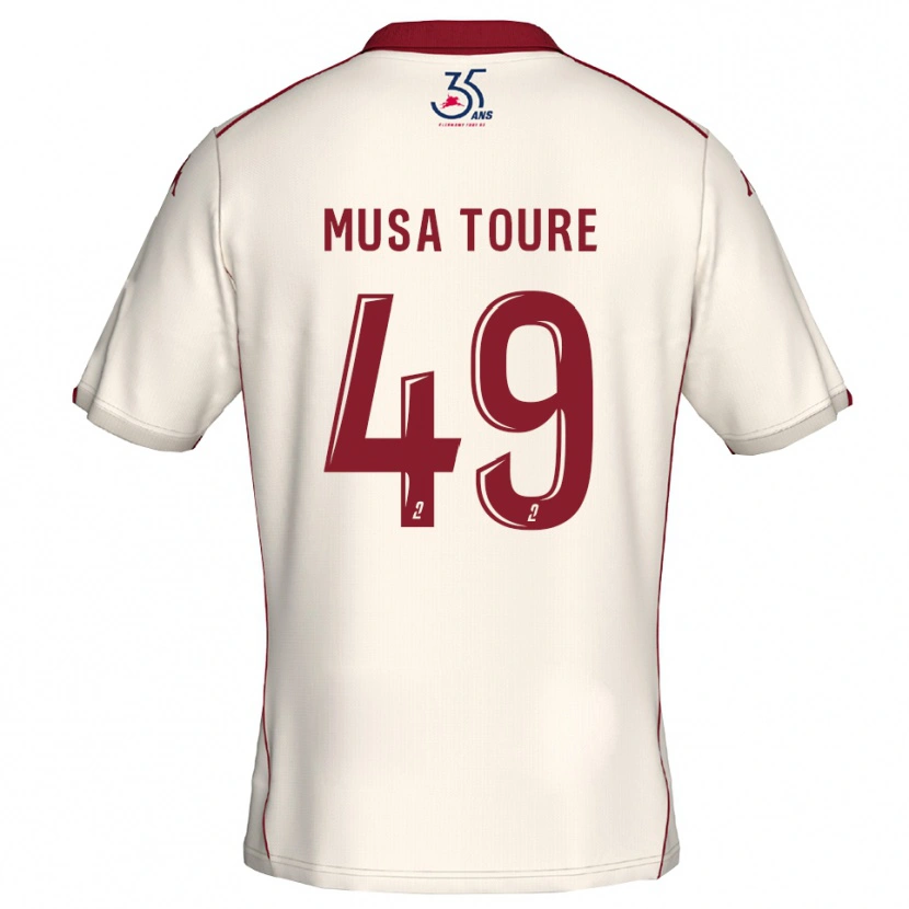 Danxen Heren Musa Toure #49 Wit Bourgondisch Uitshirt Uittenue 2025/26 T-Shirt België