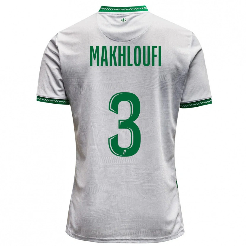 Danxen Heren Maedine Makhloufi #3 Wit Groen Uitshirt Uittenue 2025/26 T-Shirt België