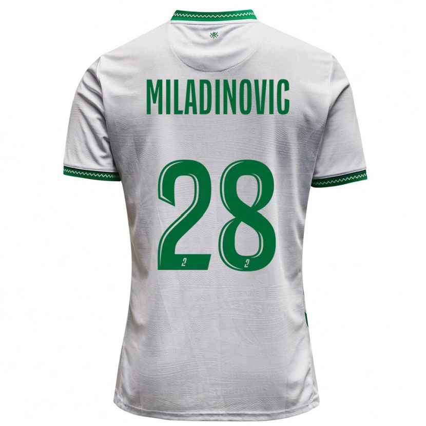 Danxen Heren Igor Miladinovic #28 Wit Groen Uitshirt Uittenue 2025/26 T-Shirt België