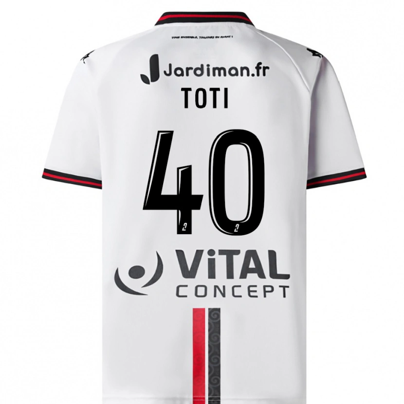 Danxen Heren Manon Toti #40 Wit Rood Uitshirt Uittenue 2025/26 T-Shirt België
