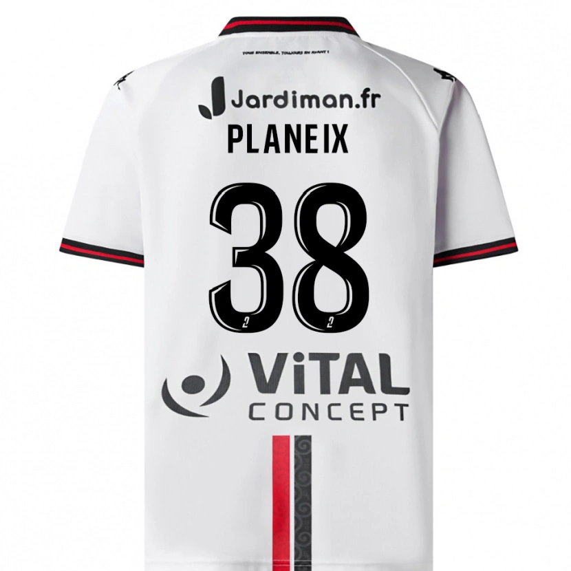Danxen Heren Idriss Planeix #38 Wit Rood Uitshirt Uittenue 2025/26 T-Shirt België