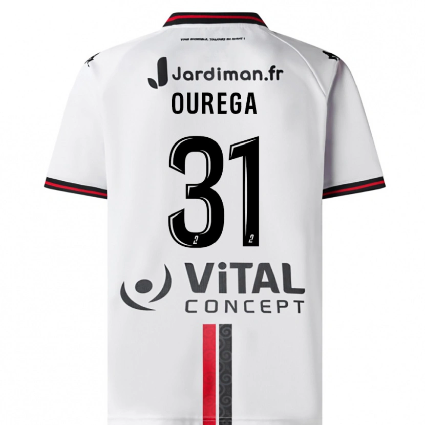 Danxen Heren Dylan Ourega #31 Wit Rood Uitshirt Uittenue 2025/26 T-Shirt België