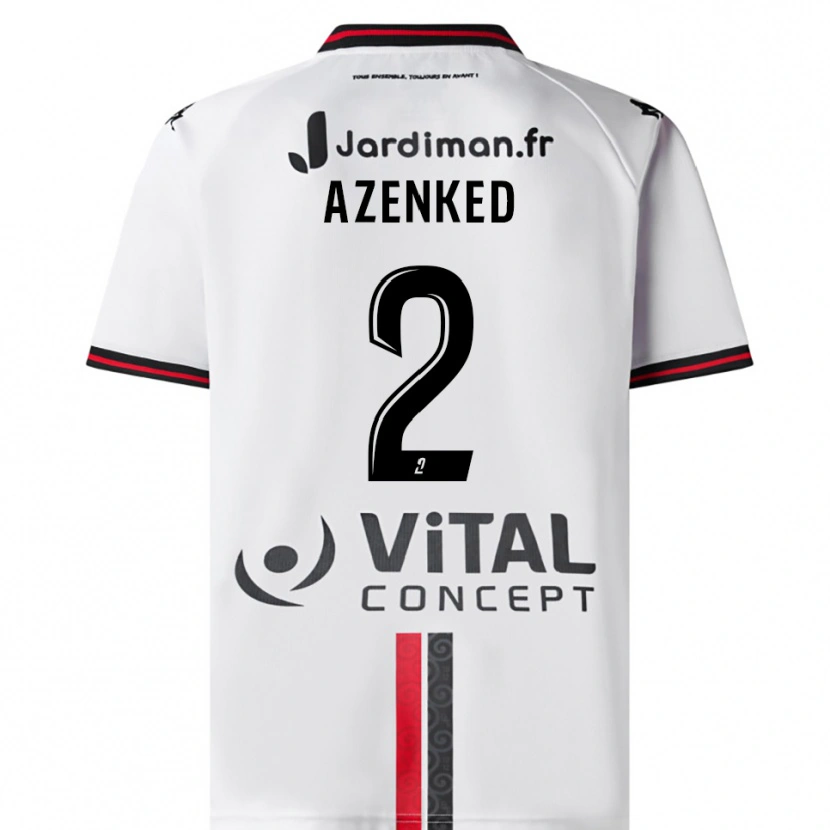 Danxen Heren Mustapha Azenked #2 Wit Rood Uitshirt Uittenue 2025/26 T-Shirt België