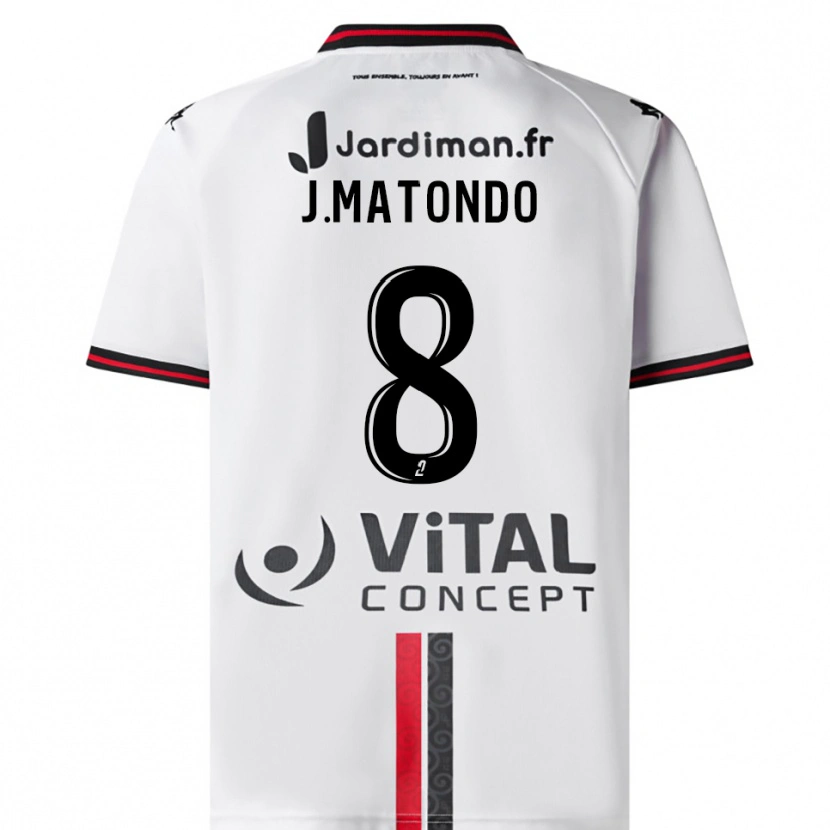 Danxen Heren Joël Matondo #8 Wit Rood Uitshirt Uittenue 2025/26 T-Shirt België