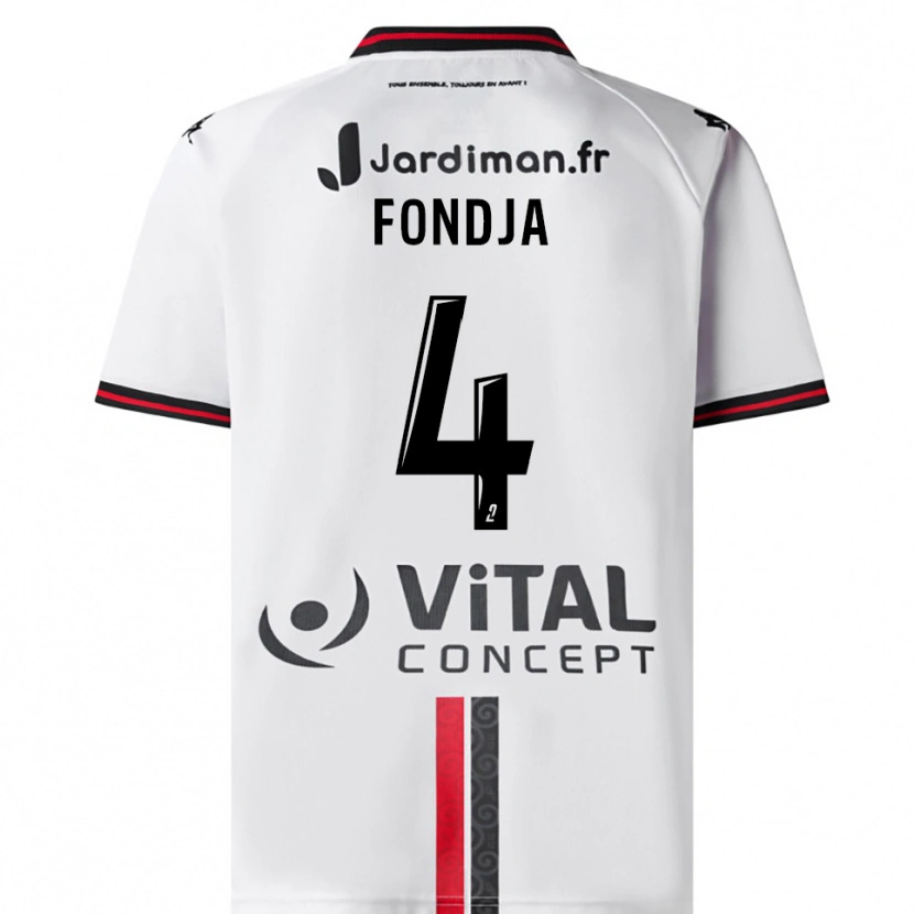 Danxen Heren Nathan Fondja #4 Wit Rood Uitshirt Uittenue 2025/26 T-Shirt België