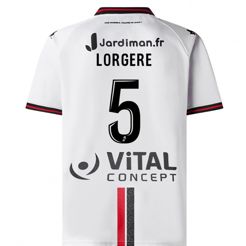 Danxen Heren Charlotte Lorgere #5 Wit Rood Uitshirt Uittenue 2025/26 T-Shirt België