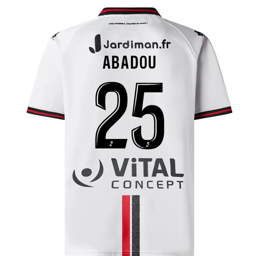 Danxen Heren Lea Abadou #25 Wit Rood Uitshirt Uittenue 2025/26 T-Shirt België